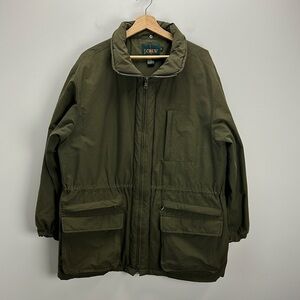 Vintage 90s J. Crew Anorak Tech Jacket Oarsman Nylon Cotton Green Mens Medium